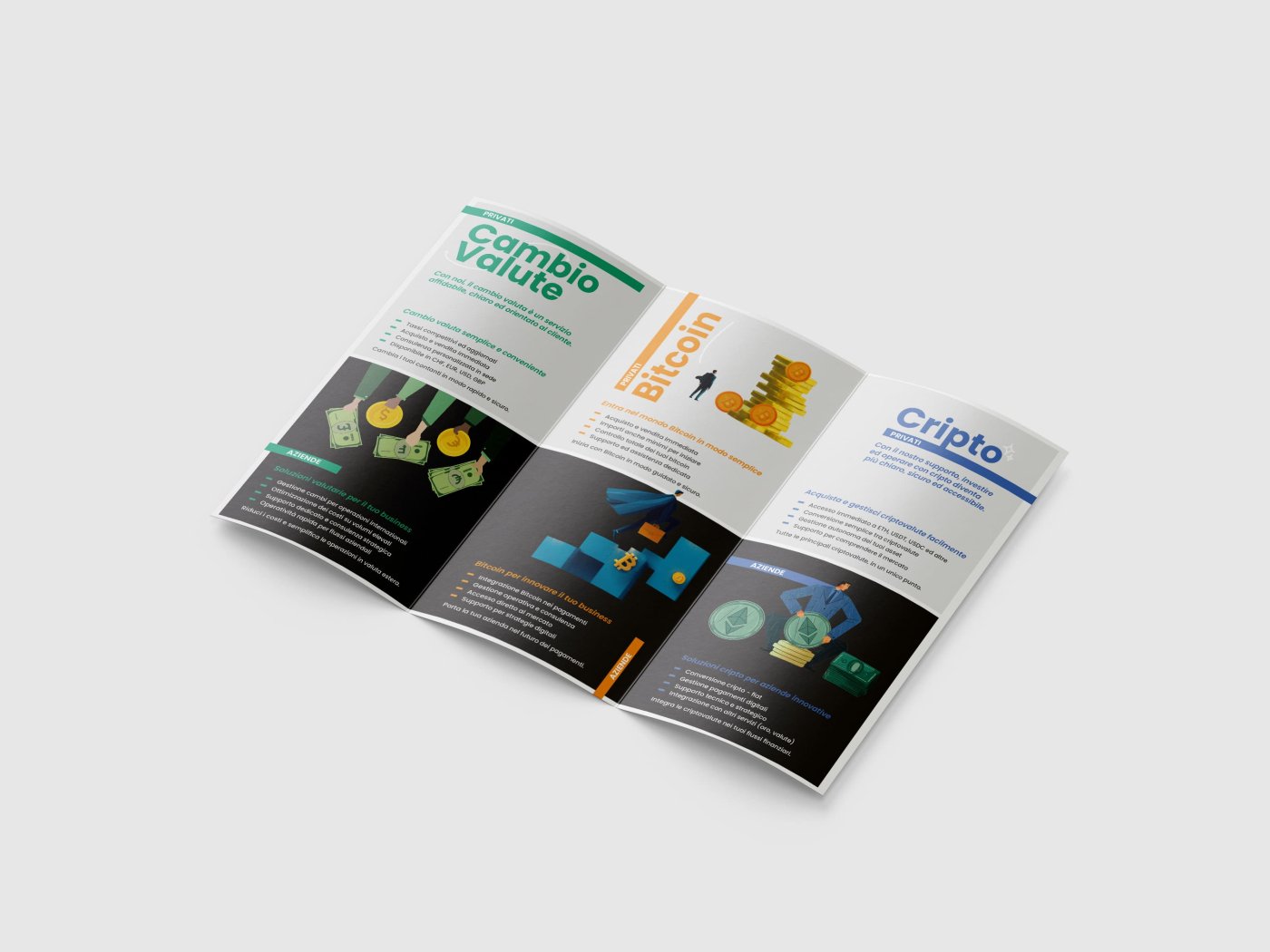Brochure trifold stampata progettata per QuickExchange